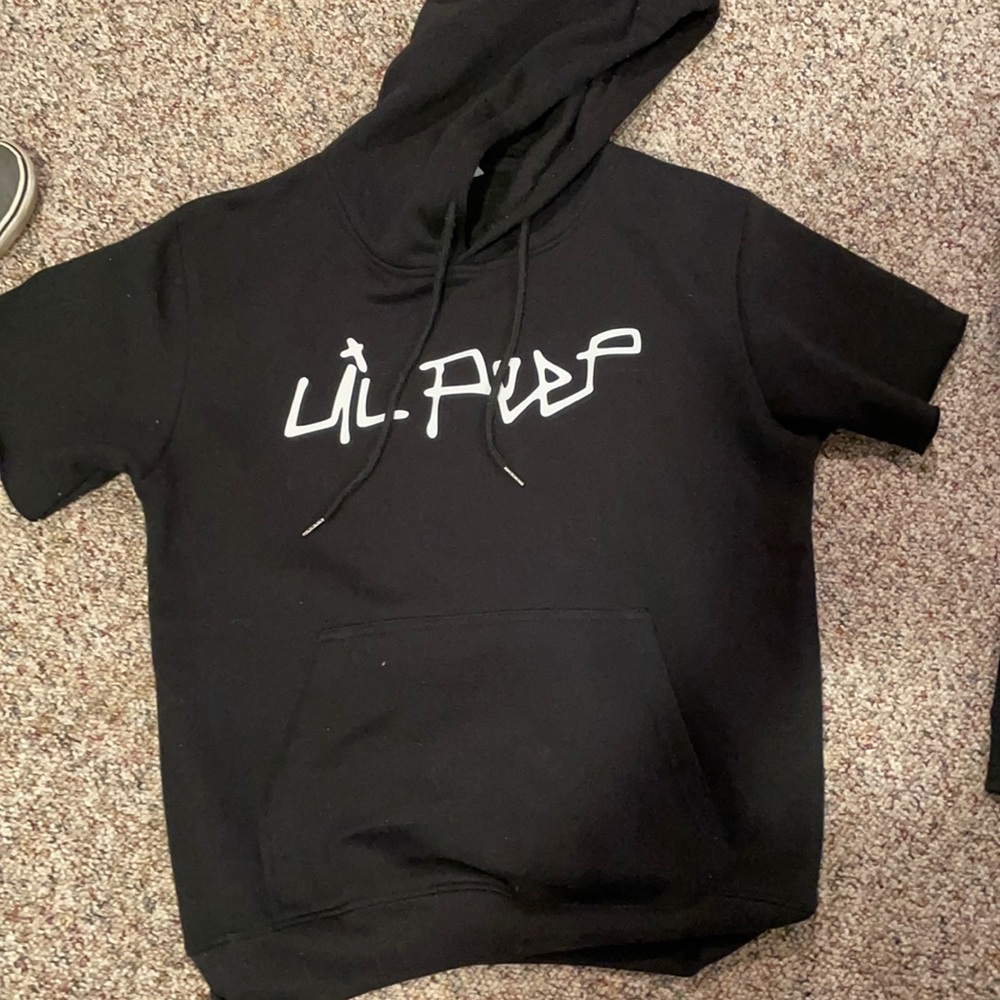 lil peep inspired cutoff hoodie